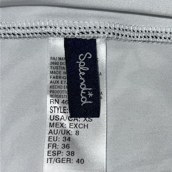 NWOT Splendid High Waist Swim Bikini Bottom XS Black White Leaf - Picture 9 of 12